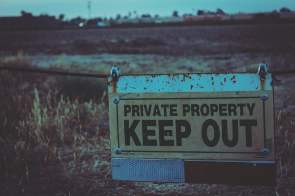 Field with Private Property Sign